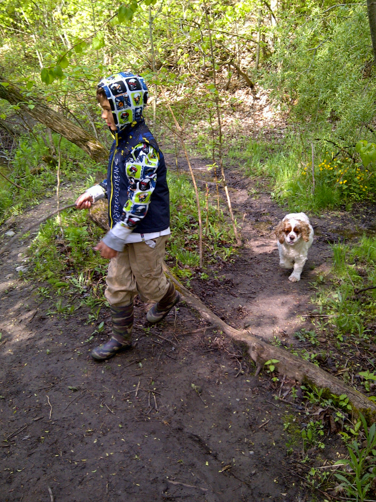 Gavin and B in woods