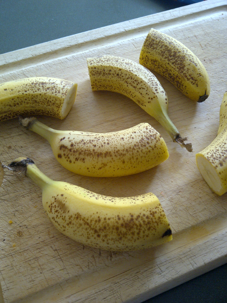 Bananas unpeeled
